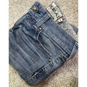 Ariat REAL Bootcut Jeans Womens 28L (30x33.5) Blue Medium Wash Mid Rise Stretch